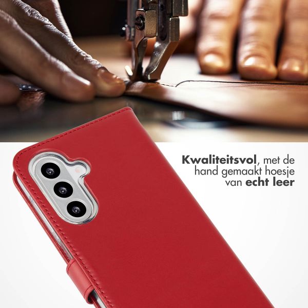 Selencia Echt Lederen Bookcase Samsung Galaxy A26 - Rood