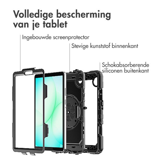 Accezz Rugged Backcover met schouderstrap Samsung Galaxy Tab A11 Plus / A9 Plus - Zwart