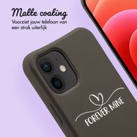 Gepersonaliseerd Color Backcover MagSafe met afneembaar koord en sierlijk hartje  iPhone 12 Pro - Black Coffee