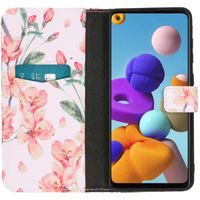 imoshion Design Softcase Bookcase Samsung Galaxy A21s - Bloem - Roze