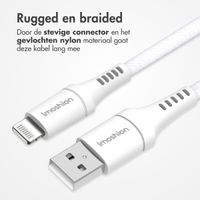 imoshion Magnetische braided kabel - USB-A naar Lightning - 1 meter - Wit