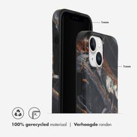 Selencia Aurora Fashion Backcover iPhone 15 - Duurzaam hoesje - 100% gerecycled - Zwart Marmer