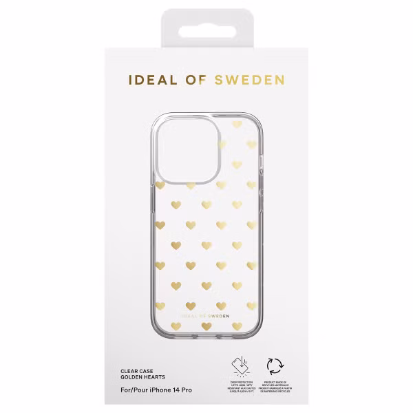 iDeal of Sweden Mirror Case Apple iPhone 14 Pro - Golden Hearts