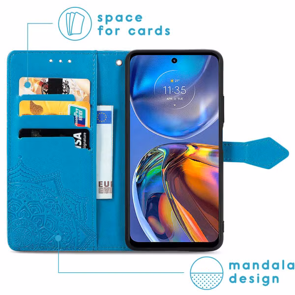 imoshion Mandala Bookcase Motorola Moto E32 / E32s - Turquoise