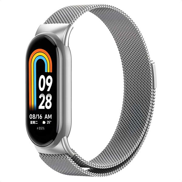imoshion Milanees magnetisch bandje Xiaomi Smart Band 8 / 9 - Zilver
