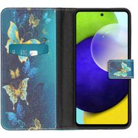 imoshion Design Softcase Bookcase Samsung Galaxy A53 - Blue Butterfly