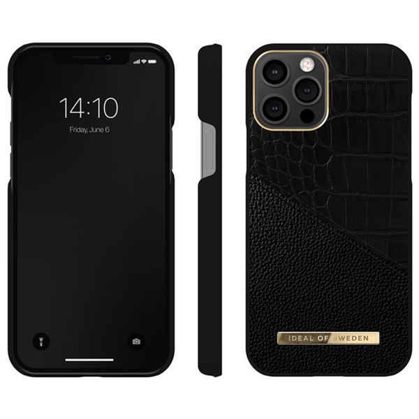 iDeal of Sweden Atelier Backcover Apple iPhone 12 (Pro) - Nightfall Croco