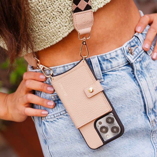 Dutchies MagSafe Backcover met pashouder Apple iPhone 12 (Pro) - Beige