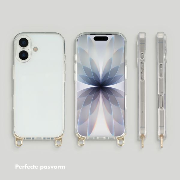 Selencia Transparent Case with Hooks + Lova Wrist Strap Apple iPhone 17 - Cotton Candy