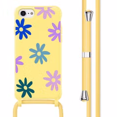 imoshion Siliconen design hoesje met koord Apple iPhone SE (2022 / 2020) / 8 / 7 - Yellow Flower Distance