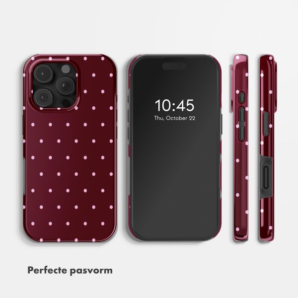 Selencia Vivid Backcover Apple iPhone 16 Pro - Happy Dots Burgundy