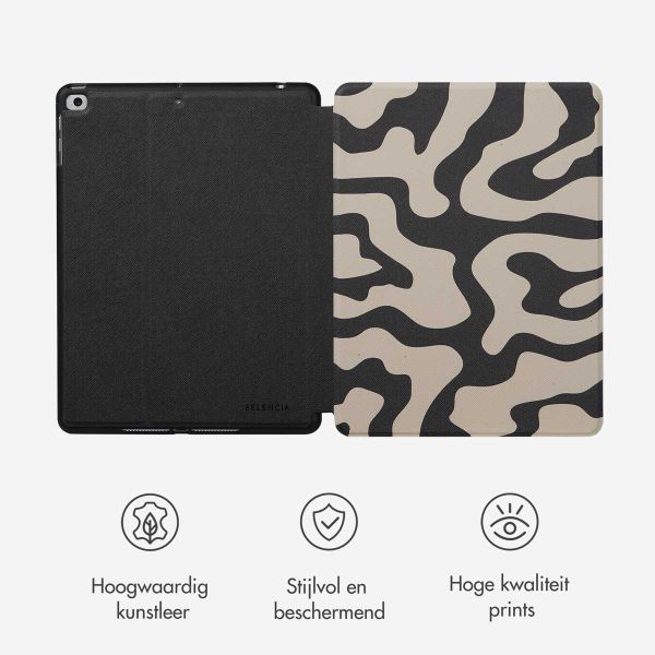 Selencia Vivid tablethoes Apple iPad 6 (2018) 9.7 inch / iPad 5 (2017) 9.7 inch - Art Wave Black