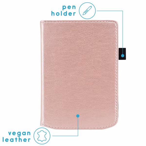 imoshion Vegan Leather Bookcase Pocketbook Verse / Verse Pro / Verse Pro Color / Vivlio Light / Light HD - Rosé Goud