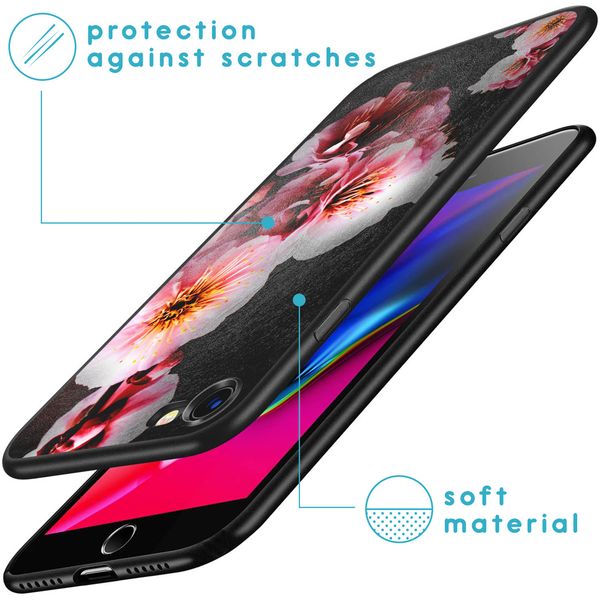 imoshion Design hoesje iPhone SE (2022 / 2020) / 8 / 7  - Bloem - Roze