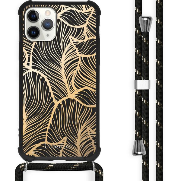 imoshion Design hoesje met koord iPhone 11 Pro - Bladeren - Goud