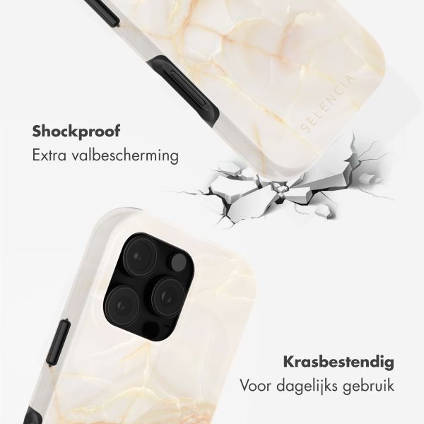 Selencia Vivid Backcover met MagSafe Apple iPhone 16 Pro - Golden Beige Marble