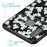 imoshion Design hoesje Huawei P30 Lite - Bloem - Wit / Zwart