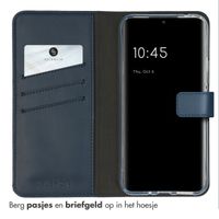 Selencia Echt Leren Bookcase Samsung Galaxy A54 (5G) - Blauw