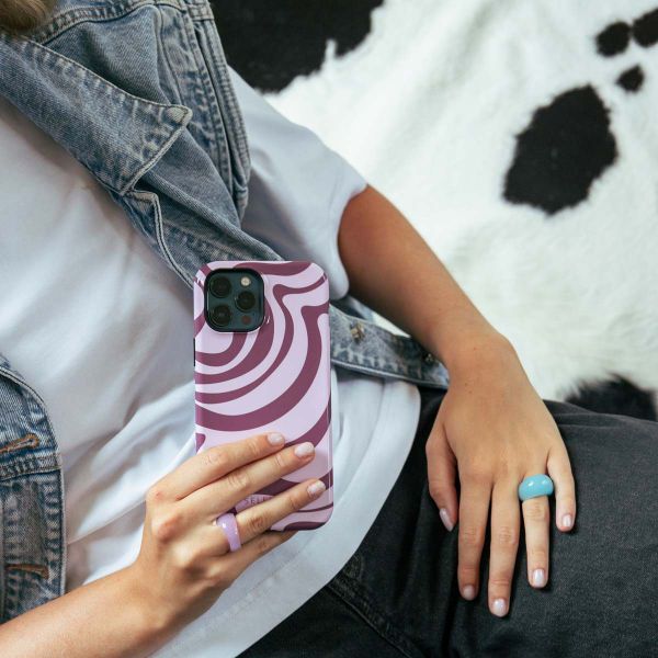 Selencia Vivid Backcover met MagSafe Apple iPhone 15 - Wavy Swirl Pink Plum