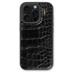 iDeal of Sweden Vegan Leather Backcover iPhone 16 Pro Max - Black Croco