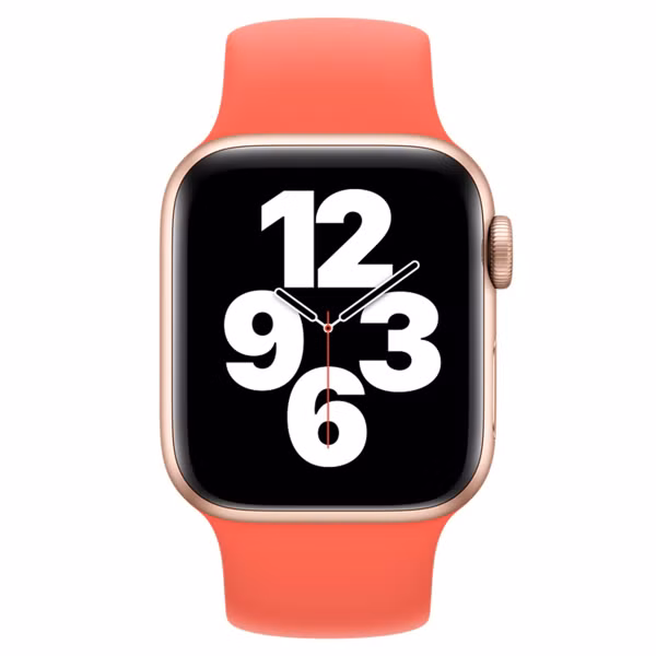 Apple Siliconen solobandje Apple Watch | 44/45/46/49 mm - Maat 10 - Pink Citrus