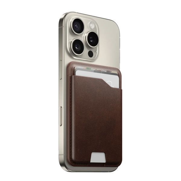 Nomad Horween Leather Mag Wallet met Apple Find My Tracking - Rustic Brown