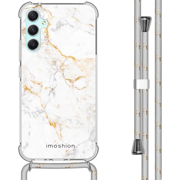 imoshion Design hoesje met koord Samsung Galaxy A34 (5G) - White Marble