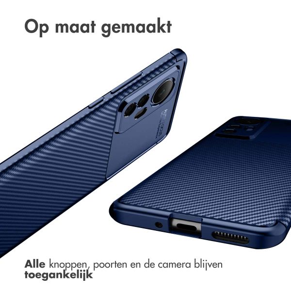 imoshion Carbon Softcase Backcover Xiaomi 12 / 12X - Blauw