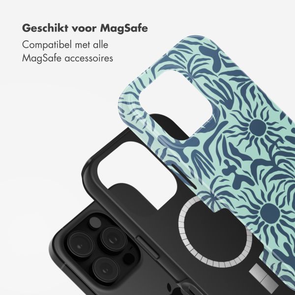 Selencia Vivid Tough Backcover met MagSafe Apple iPhone 16 Pro - Tropical Vibes Light Blue