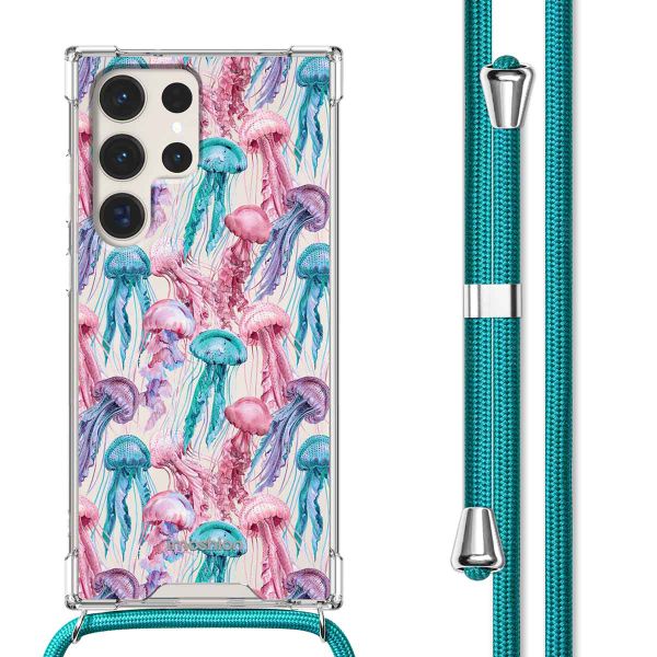 imoshion Design hoesje met koord Samsung Galaxy S23 Ultra - Jellyfish Watercolor