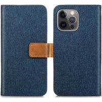 imoshion Luxe Canvas Bookcase iPhone 13 Pro - Donkerblauw