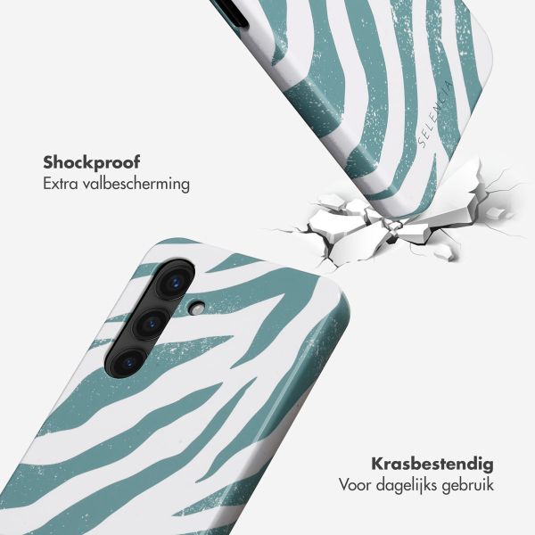 Selencia Vivid Tough Backcover Samsung Galaxy S24 Plus - Colorful Zebra Pine Blue