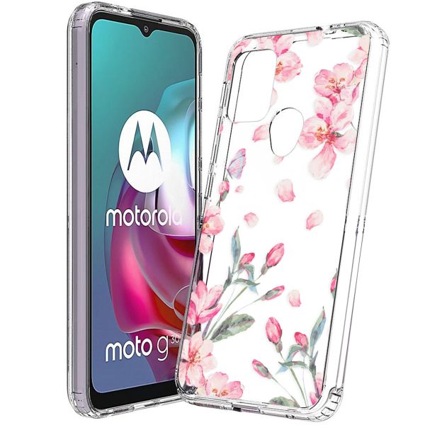 imoshion Design hoesje Motorola Moto G30 / G20 / G10 (Power) - Bloem - Roze