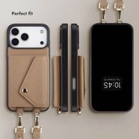 Selencia Sera Phone Case with Cord and Envelope Card Holder Apple iPhone 18 Pro Max / 17 Pro Max - Taupe