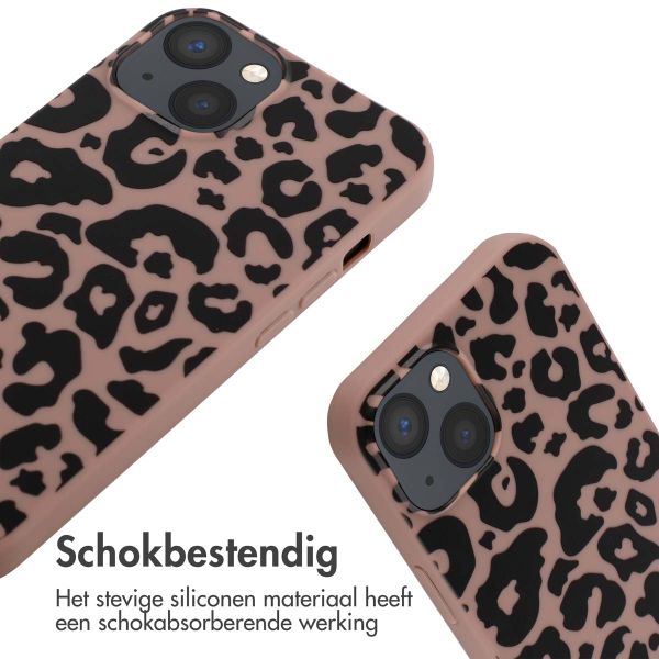 imoshion Siliconen design hoesje met koord iPhone 13 - Animal Pink