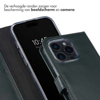 Selencia Echt Lederen Bookcase iPhone 16 Pro - Groen