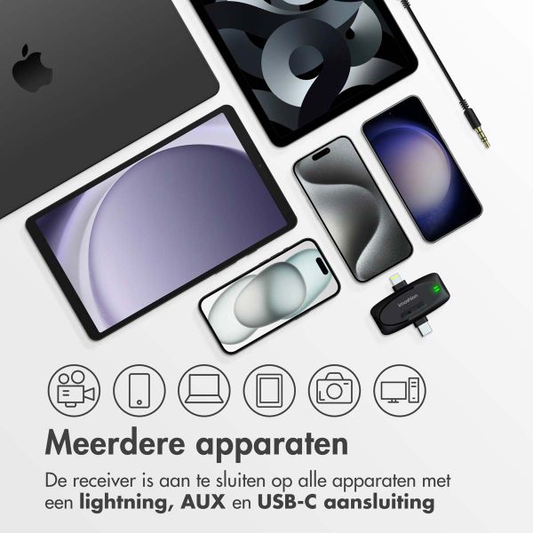 imoshion Mini microfoon voor telefoon - Dasspeld microfoon - Draadloos - AUX / 3,5 mm / Lightning / USB-C