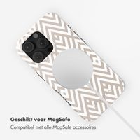 Selencia Vivid Tough Backcover met MagSafe Apple iPhone 16 Pro - Beige Zigzag