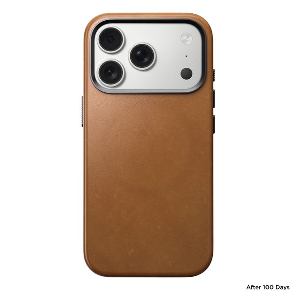 Nomad Traditional Leather Backcover met MagSafe Apple iPhone 17 Pro - English Tan
