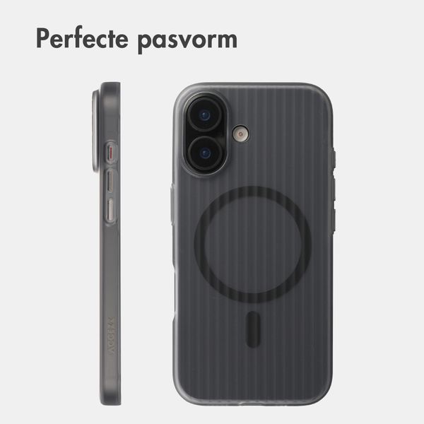 Accezz Lite Backcover met MagSafe | Fluted | Apple iPhone 16 - Grijs