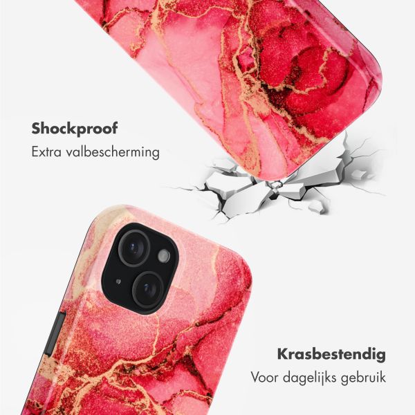 Selencia Vivid Tough Backcover met MagSafe iPhone 15 - Rosy Marble