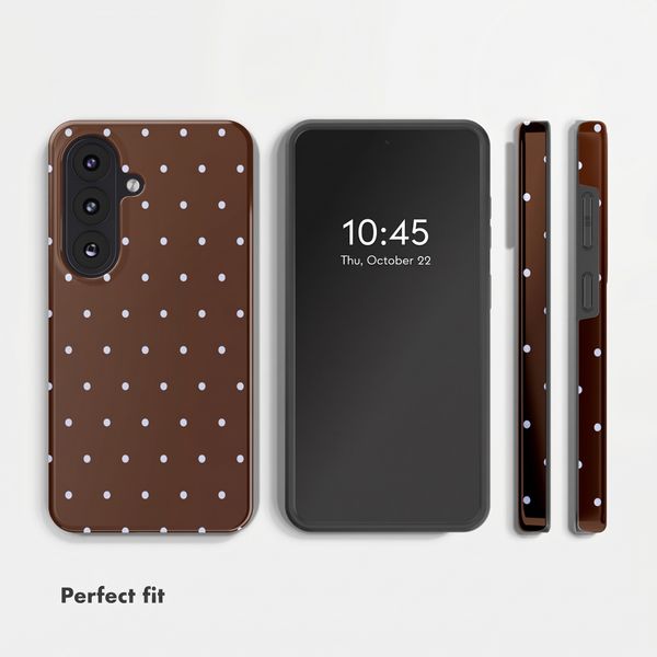 Selencia Vivid Back Cover Samsung Galaxy S26 - Happy Dots Chocolate
