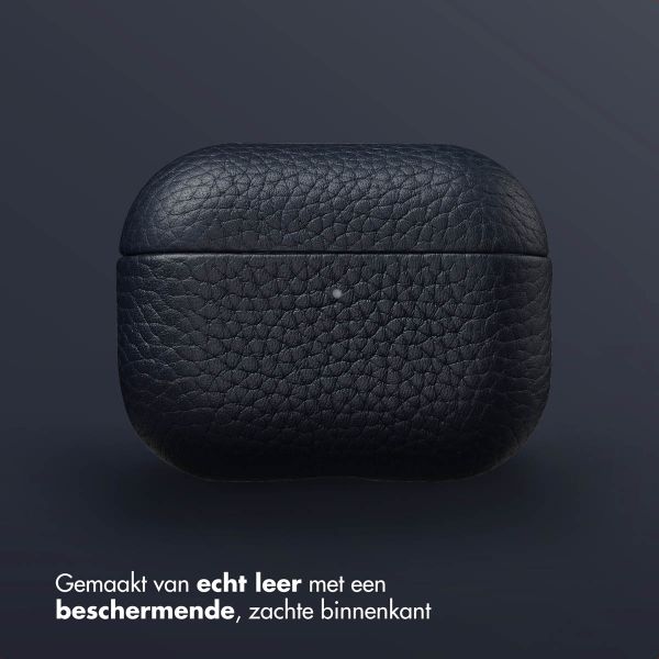 Accezz Echt Leren Case voor de Apple AirPods Pro 3 - Donkerblauw