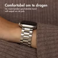 imoshion Stalen bandje Apple Watch Series 1 t/m 11 / SE / Ultra (44/45/46/49 mm) - Zilver