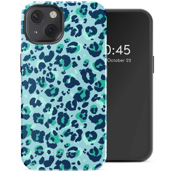 Selencia Vivid Tough Backcover met MagSafe iPhone 13 - Wild Spots Light Blue