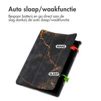 imoshion Design Trifold Bookcase Lenovo Idea Tab Plus - Black Marble