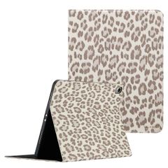 Selencia Sabi Folio Case with Leopard Print Apple iPad Air 11 inch (2026) M4 / (2025) M3 / (2024) M2 / Air 5 (2022) / Air 4 (2020) - Soft Ivory