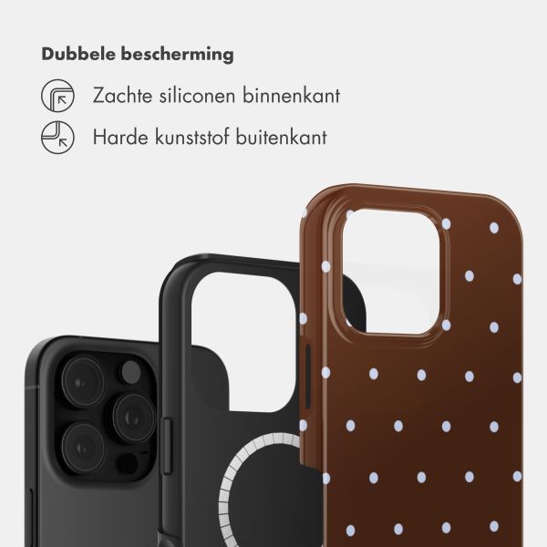 Selencia Vivid Backcover met MagSafe Apple iPhone 16 Pro Max - Happy Dots Chocolate