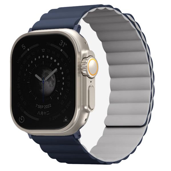 Uniq Revix dubbelzijdig bandje Apple Watch Series 1 t/m 10 / SE / Ultra (2) (44/45/46/49 mm) - Storm Blue / Chalk Grey