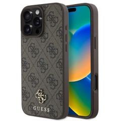Guess 4G Metal Logo Backcover MagSafe Apple iPhone 16 Pro Max - Bruin